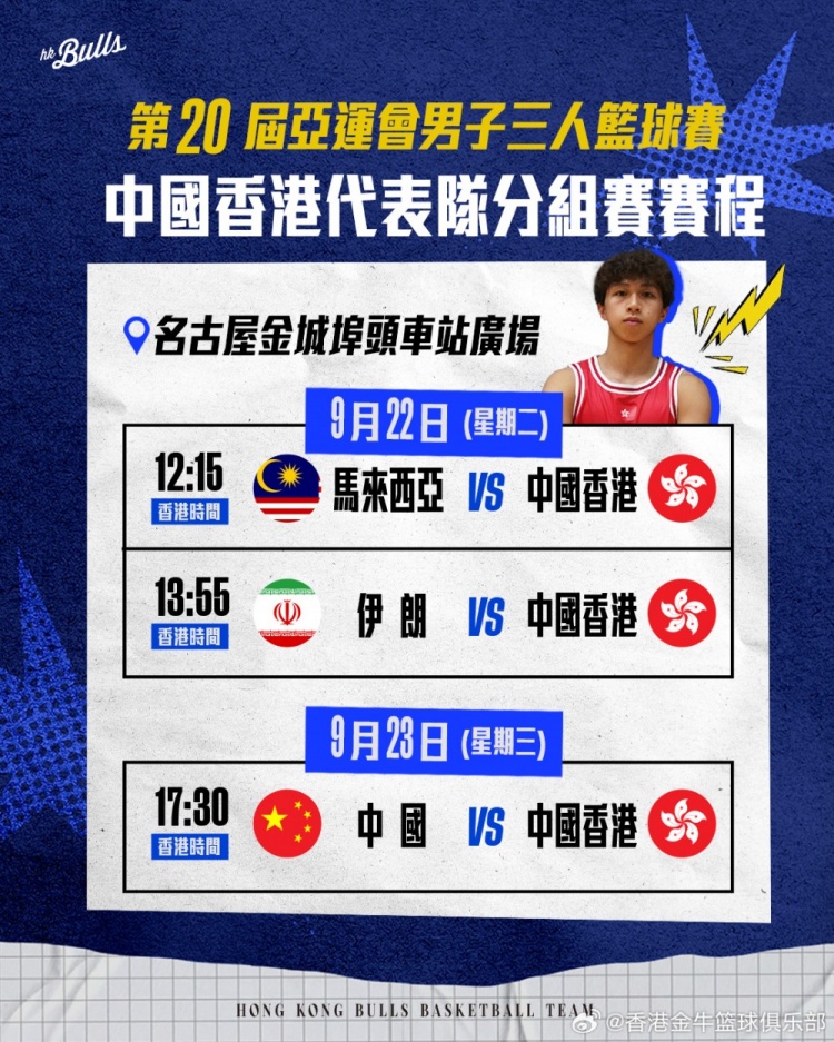📅男子三人篮球中国香港队亚运赛程!一齐支持Rex吴委峻🏀 📅男子三人篮球中国香港队亚运赛程!一齐支持Rex吴委峻🏀